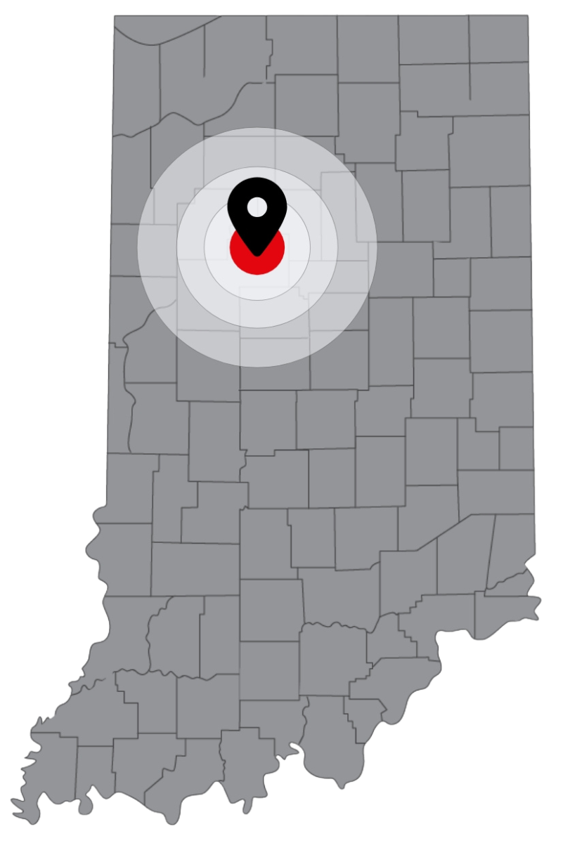 sams-map image Service area map of Indiana